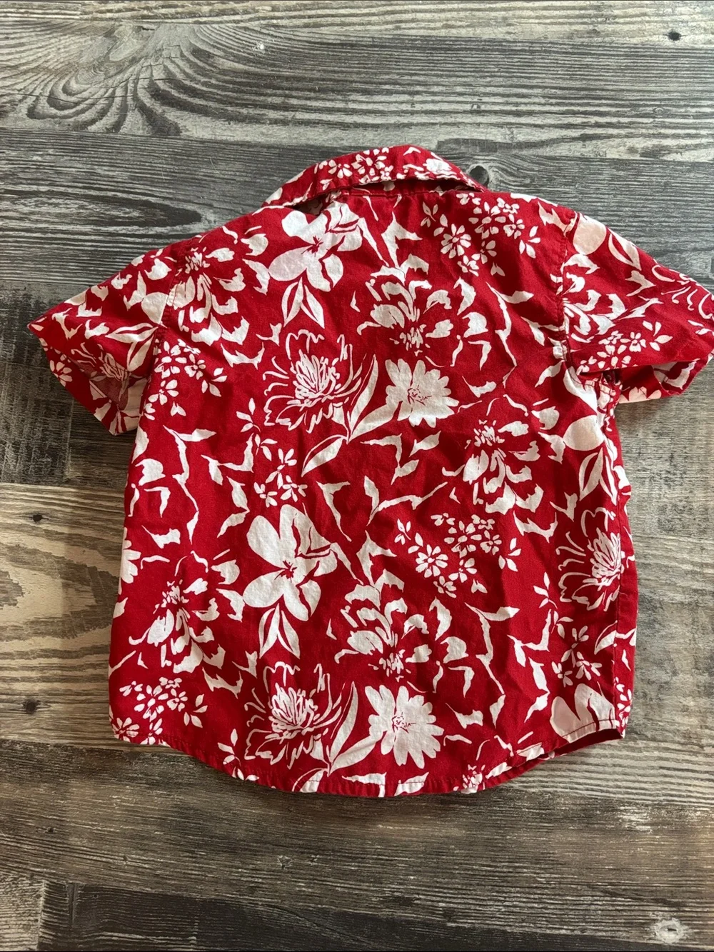 Old Navy Red and White Floral Button-Down Shirt for Kids